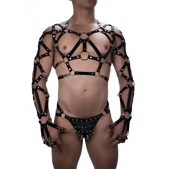 Lastik Göğüs Ve Çivili Külot Harness Takım - APFTM181