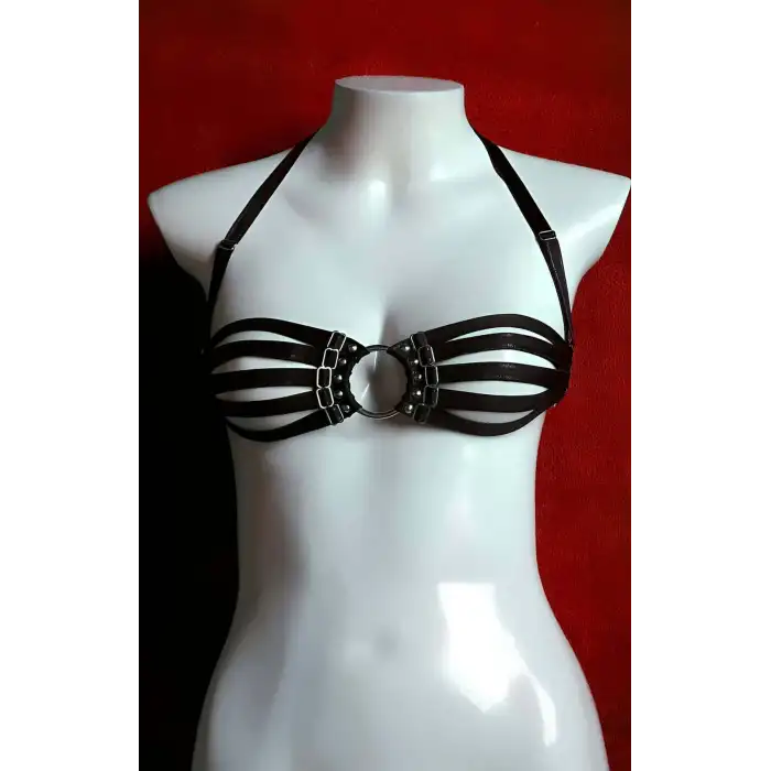 Lastik Sütyen Harness - Seksi Bayan Sütyen Lastik Harness - Seksi İç Giyim - APFT577