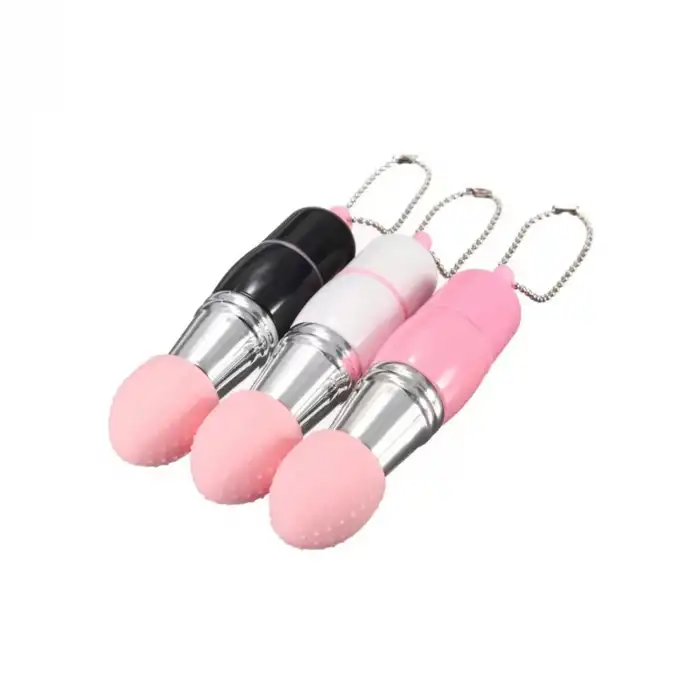 Mini Anahtarlık Vibratör – 3 Başlıklı Kompakt Masaj Cihazı Pembe