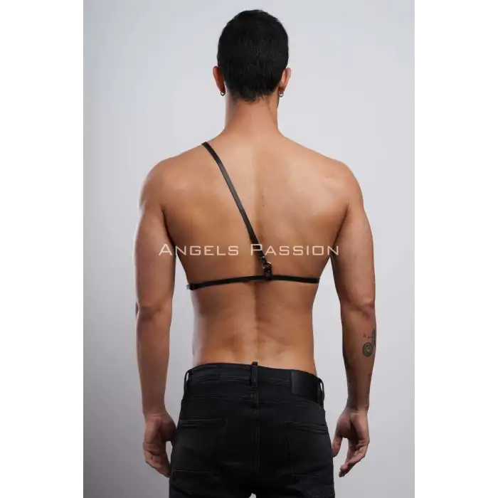 Omuz Detaylı Erkek Deri Göğüs Harness, Gömlek Kemeri - APFTM110