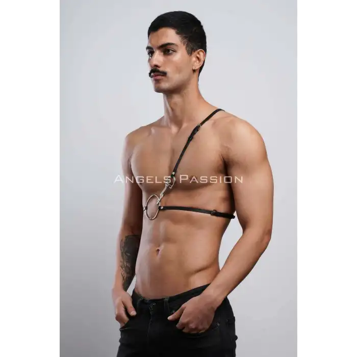 Omuz Detaylı Erkek Deri Göğüs Harness, Gömlek Kemeri - APFTM110