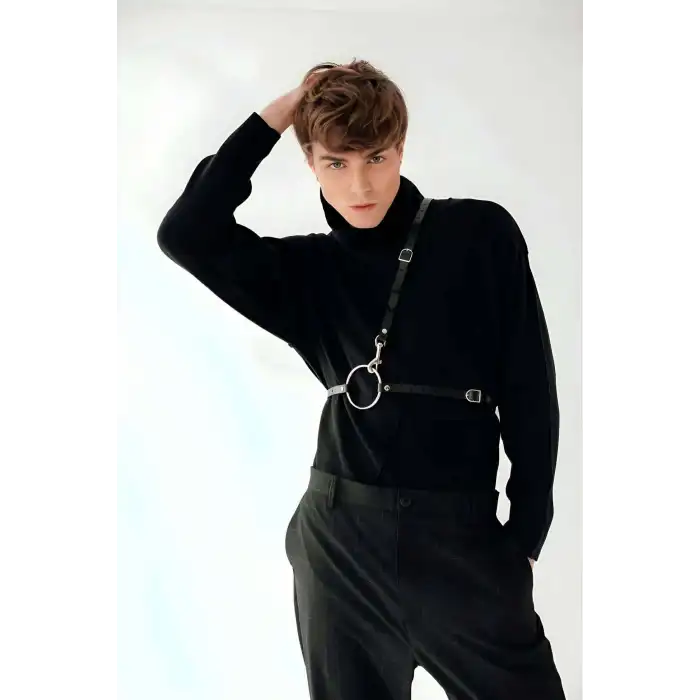 Omuz Detaylı Şık Erkek Deri Kemer - APFTM110