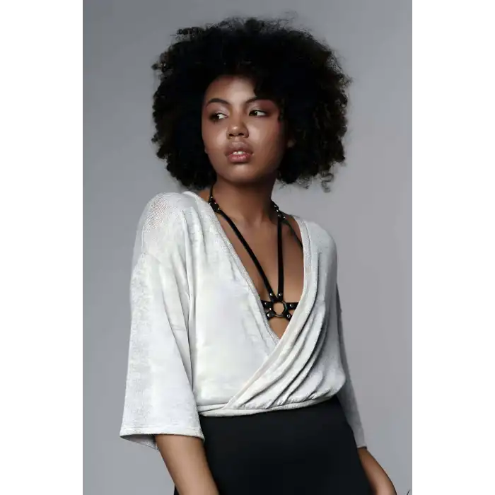 Omuz Göğüs Detaylı Şık Deri Harness - APFT200