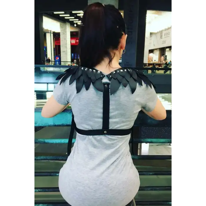 Omuz Parça Kanatlı Deri Harness - APFT726