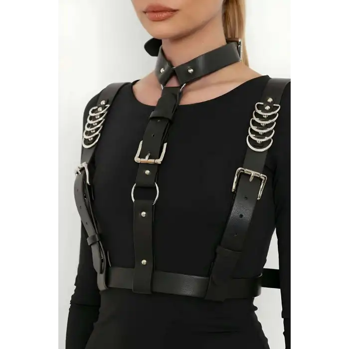 Omuzdan Askılı Omuz ve Göğüs Üzeri Deri Kemer - APFT969