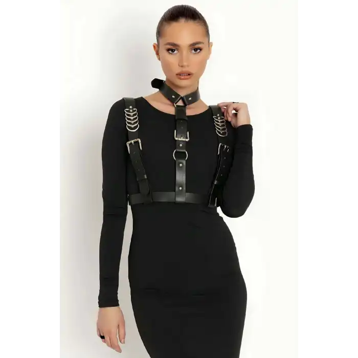 Omuzdan Askılı Omuz ve Göğüs Üzeri Deri Kemer - APFT969