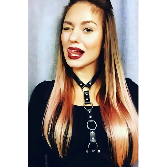 Parçalı Şık Deri Göğüs Harness - APFT307