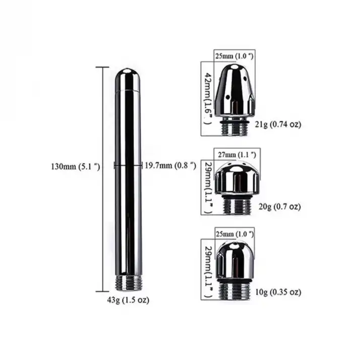 Paslanmaz Çelik Anal Duş Aparatı – 3 Farklı Başlıklı Temizlik Seti