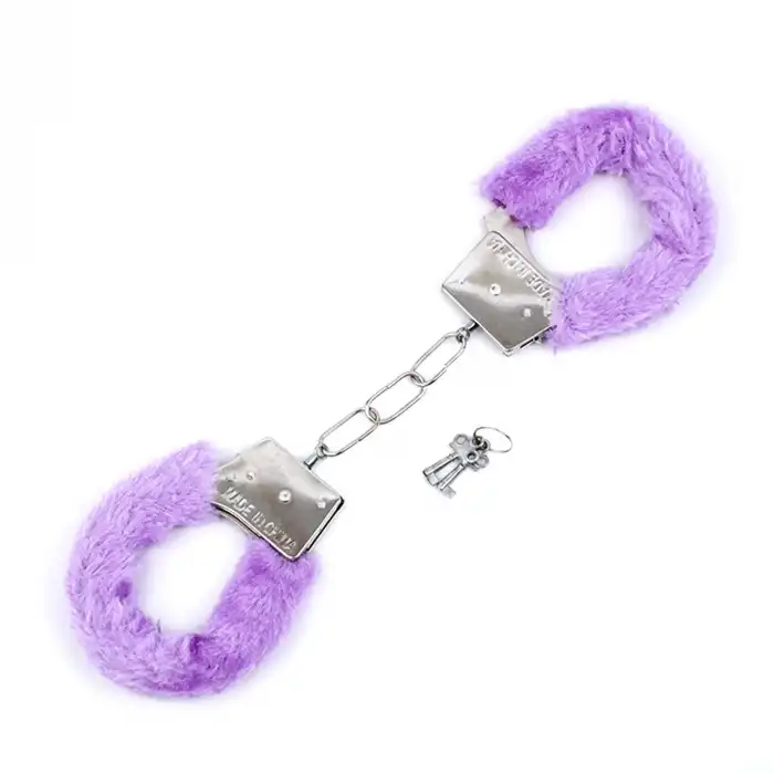 Peluşlu Metal Fantezi Kelepçe Mor