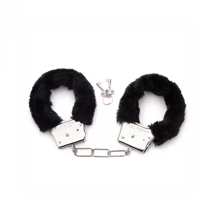 Peluşlu Metal Fantezi Kelepçe Siyah