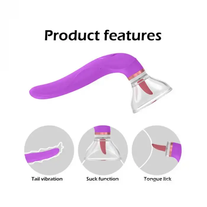 Pembe Tilki 3’ü 1 Arada Göğüs ve Klitoris Stimülatörü Mor