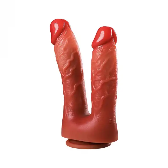 Pembe Tilki Çift Başlı Realistik Dildo 21.5 cm – 19 cm