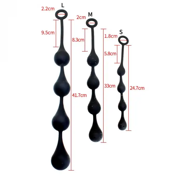 Pembe Tilki Kademeli Anal Boncuk L Boy Siyah