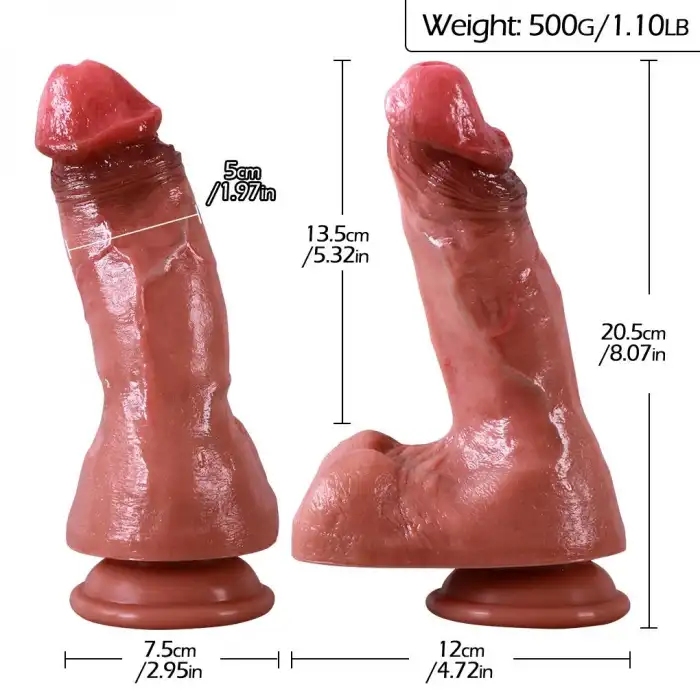 Pembe Tilki Vakum Tabanlı Gerçekçi Esmer Dildo 20,5 cm