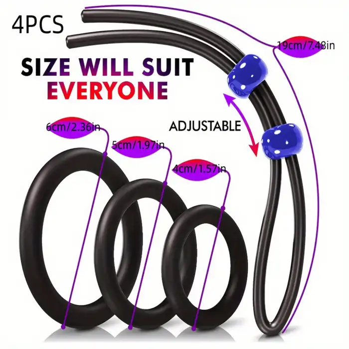 Penis Halkası Seti 4’lü Siyah