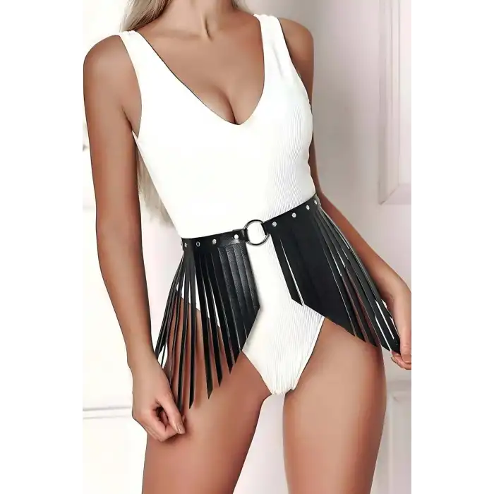 Püskül Detaylı Şık Kemer, Püsküllü Deri Kemer - APFT608