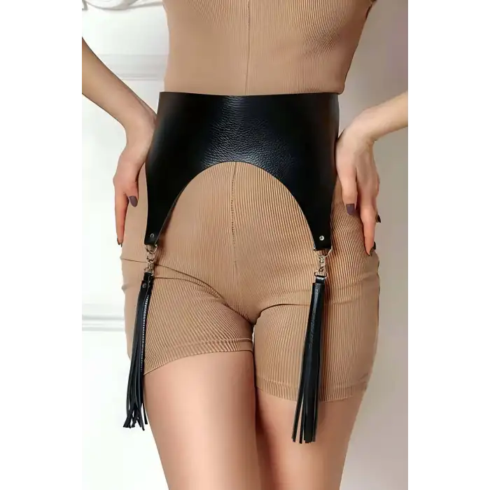 Püsküllü Deri Korse Kemer - APFT788