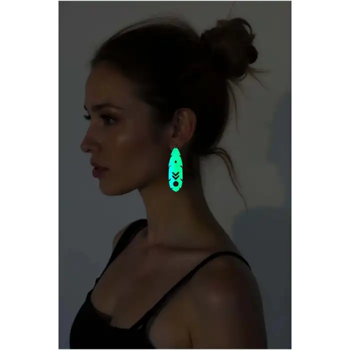 Rainbow Reflektörlü Boho Küpe, Etnik Lazer Kesim Küpe - APBJ028