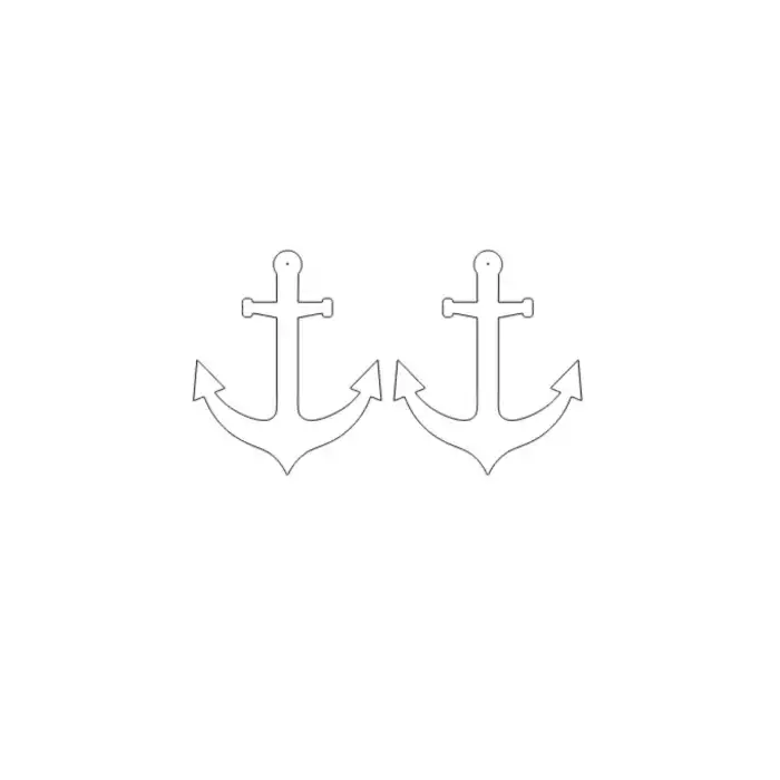 Rainbow Reflektörlü Çapa Küpe, Şık Lazer Kesim Küpe - APBJ020