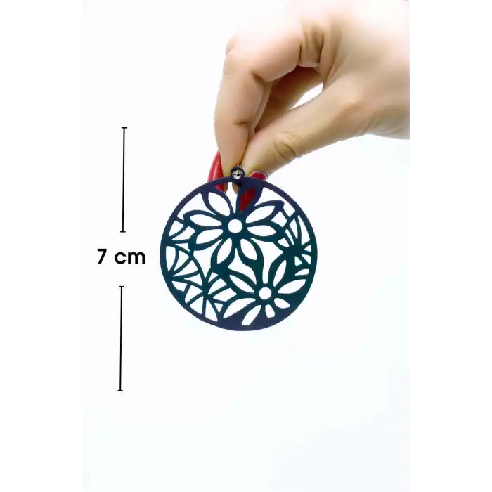 Rainbow Reflektörlü Çiçek Küpe, Şık Tasarım Lazer Kesim Küpe - APBJ023