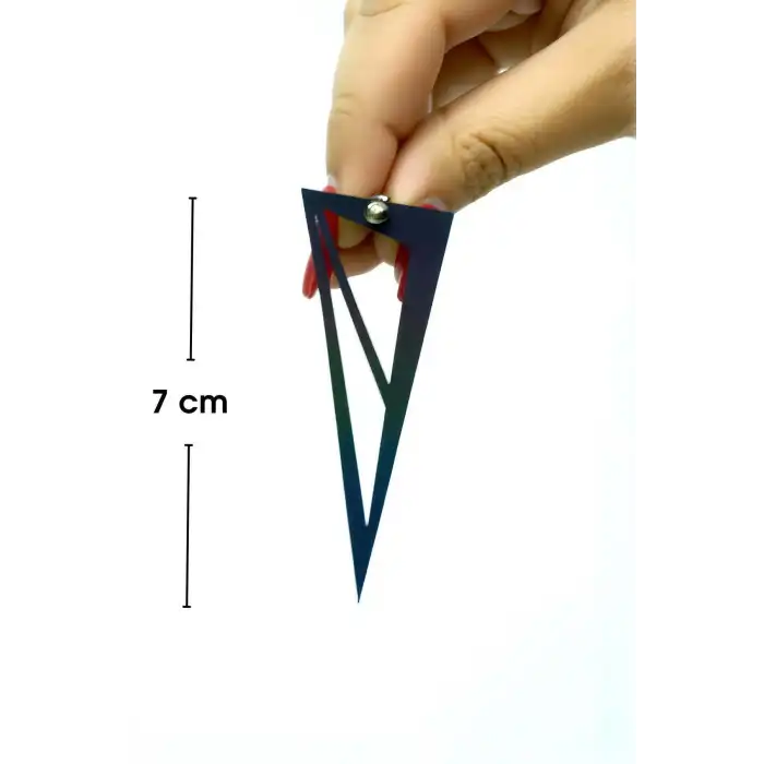 Rainbow Reflektörlü Üçgen Küpe, Şık Lazer Kesim Küpe - APBJ002