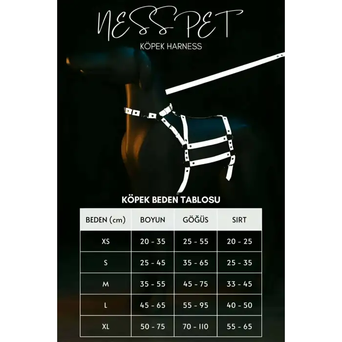 Reflektörlü - Ayarlanabilir Köpek Harness - Köpek Gezdirme Aparatı - NPD007