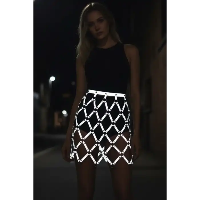 Reflektörlü Etek, Baklava Detaylı Etek, Parti Eteği - APFT694