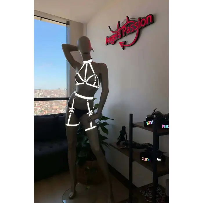 Reflektörlü Jartiyer Takım Karanlıkta Parlayan Jartiyer Set - APFT310