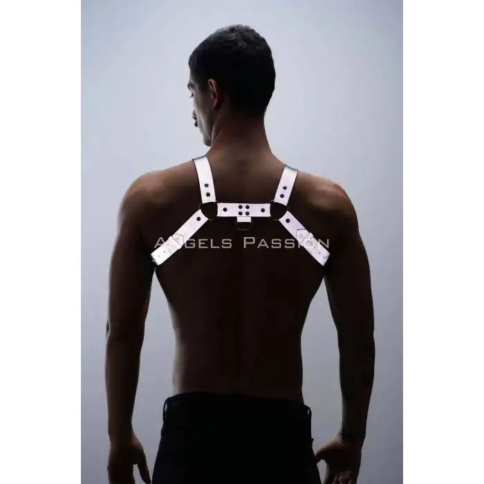 Reflektörlü (Karanlıkta Parlayan) Erkek Göğüs Harness, Reflektörlü Pantolon Askısı, Clubwear - APFTM23