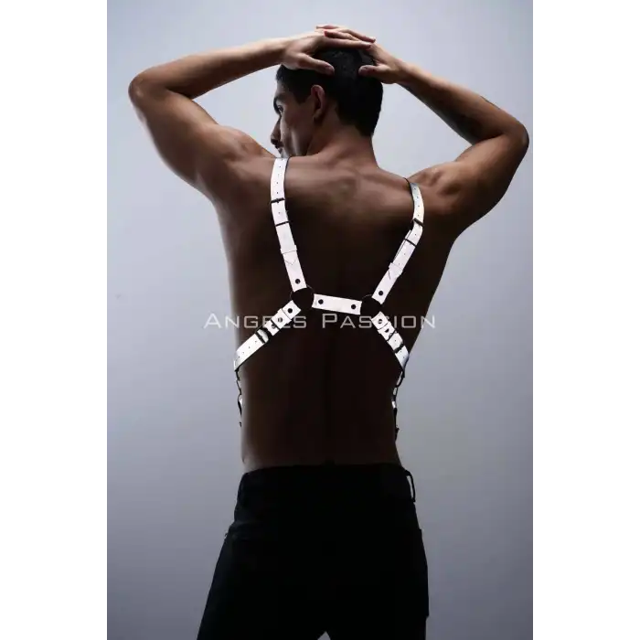 Reflektörlü (Karanlıkta Parlayan) Pantolon Askısı, Reflektörlü Clubwear, Göğüs Harness - APFTM84