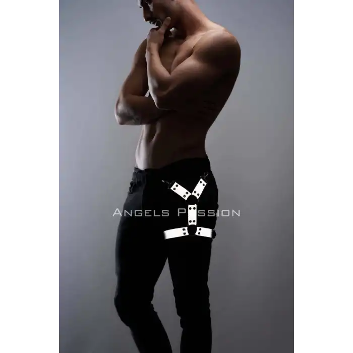 Reflektörlü (Karanlıkta Yansıyan) Erkek Bacak Harness, Şık Parti Aksesuarı - APFTM51