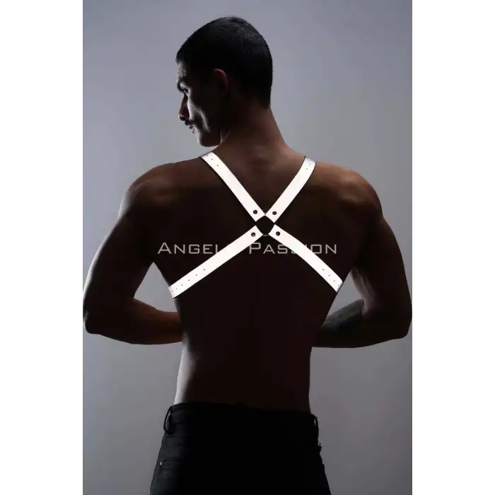 Reflektörlü (Karanlıkta Yansıyan) Erkek Göğüs Harness, Erkek Parti Giyim - APFTM43