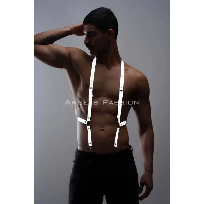 Reflektörlü (Karanlıkta Yansıyan) Erkek Pantolon Askısı, Parlayan Erkek Kemer APFTM29