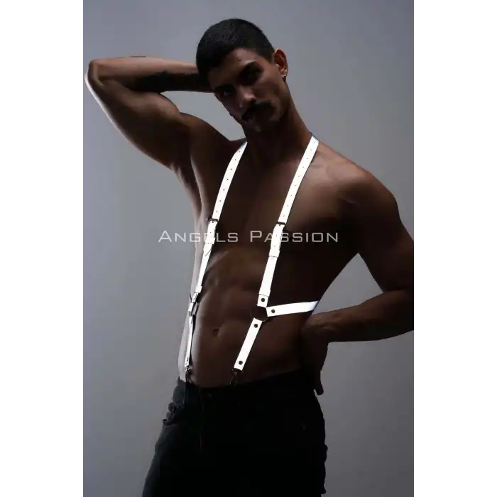 Reflektörlü (Karanlıkta Yansıyan) Erkek Pantolon Askısı, Parlayan Erkek Kemer APFTM29