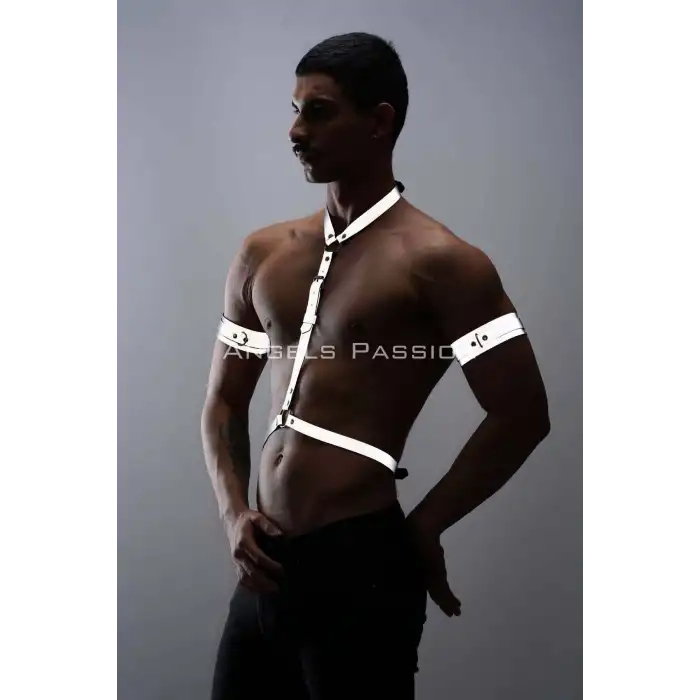 Reflektörlü Karanlıkta Yansıyan (Reflektörlü) Erkek Göğüs ve Pazu Harness Takım - APFTM15