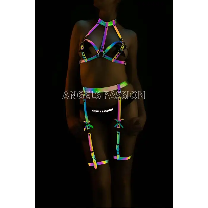 Reflektörlü Özel Tasarım Seksi Harness Jartiyer Takım