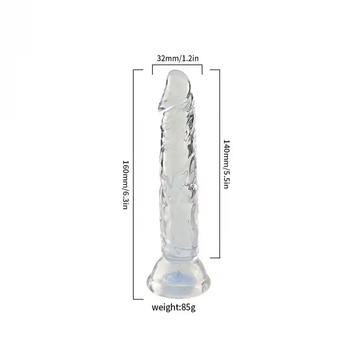 Şeffaf Silikon Gerçekçi Dildo 14cm
