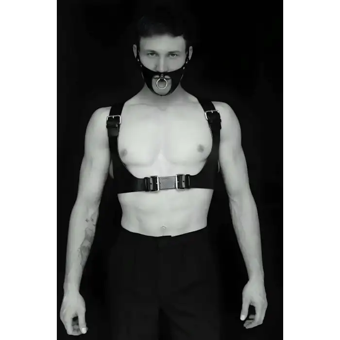 Seksi Deri Göğüs Ve Maske Harness - APFTM112