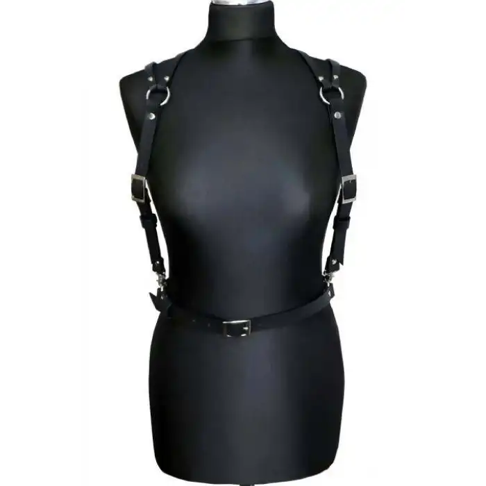 Seksi Deri Omuzdan Baglamalı Göğüs Harness - APFT916