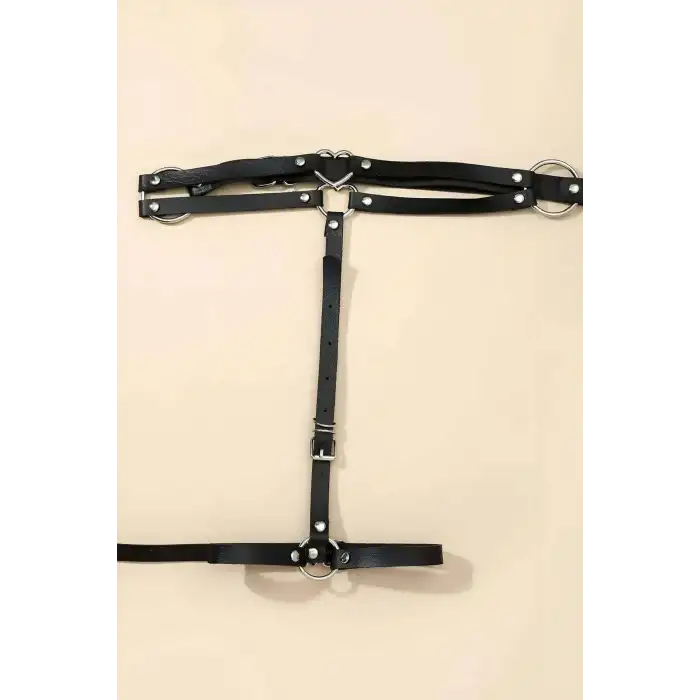 Seksi Deri Tek Bacaklı Jartiyer Harness - APFT930
