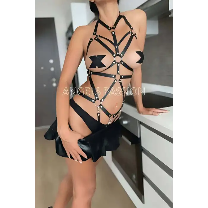 Seksi Deri Vücut Harness - APFT316