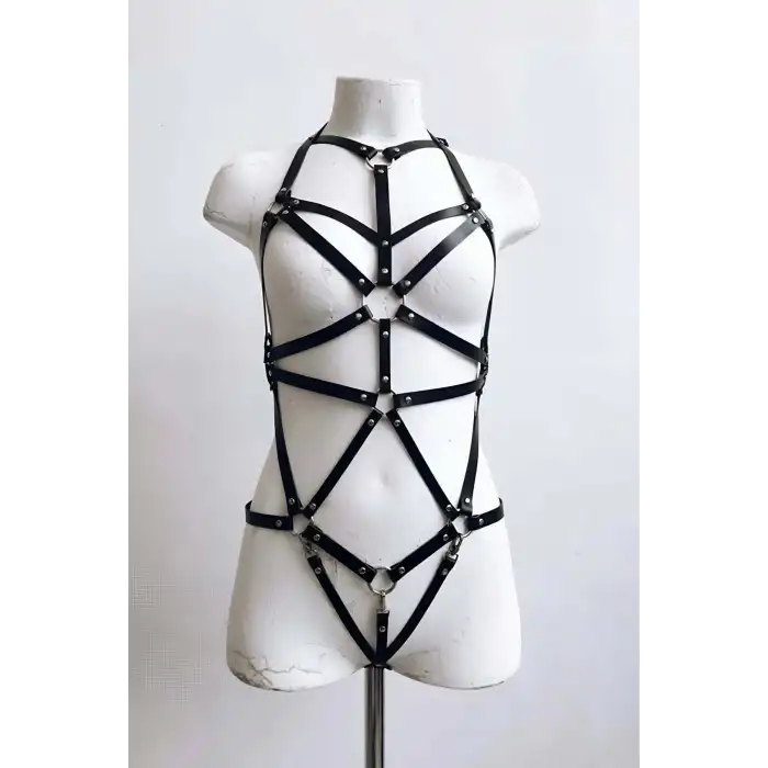 Seksi Deri Vücut Harness - APFT316
