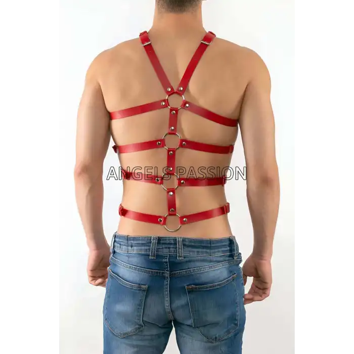 Seksi Erkek Body Harness, Deri Erkek Body Harness - APFTM54