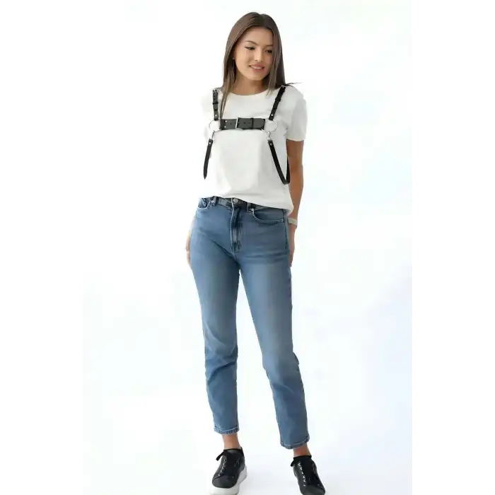 Şık Deri Kadın Kemer, Elbise Üzeri Deri Kemer - APFT1094