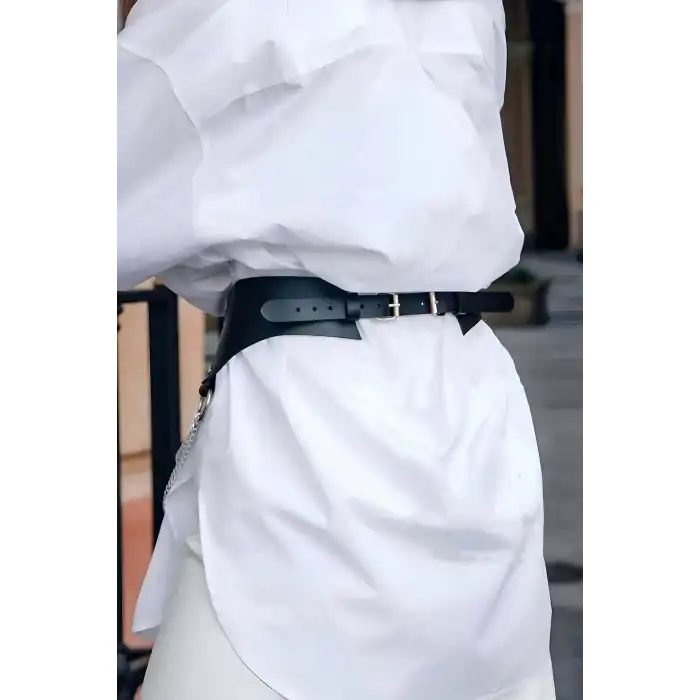 Şık Deri Zincirli Kemer, Elbise Kemeri, Zincirli Tarz Gömlek Kemeri - APFT1121