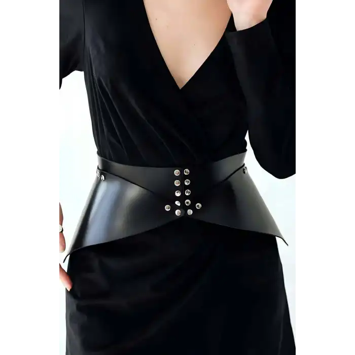 Şık Kadın Kemer, Tarz Kadın Kemer, Elbise Üstü Deri Korse Kemer - APFT873