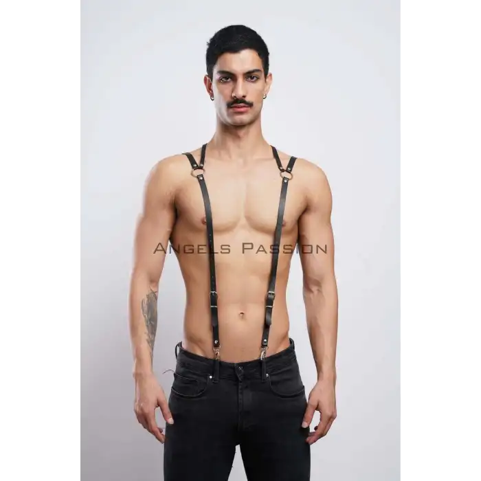 Sırt Baklava Detaylı Erkek Deri Pantolon Kemeri - APFTM10