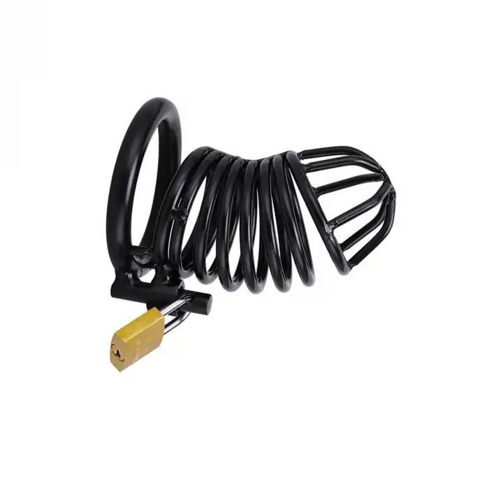 Siyah Metal Penis Kilidi 40mm  – Ayarlanabilir Çelik Kafes + Asma Kilit