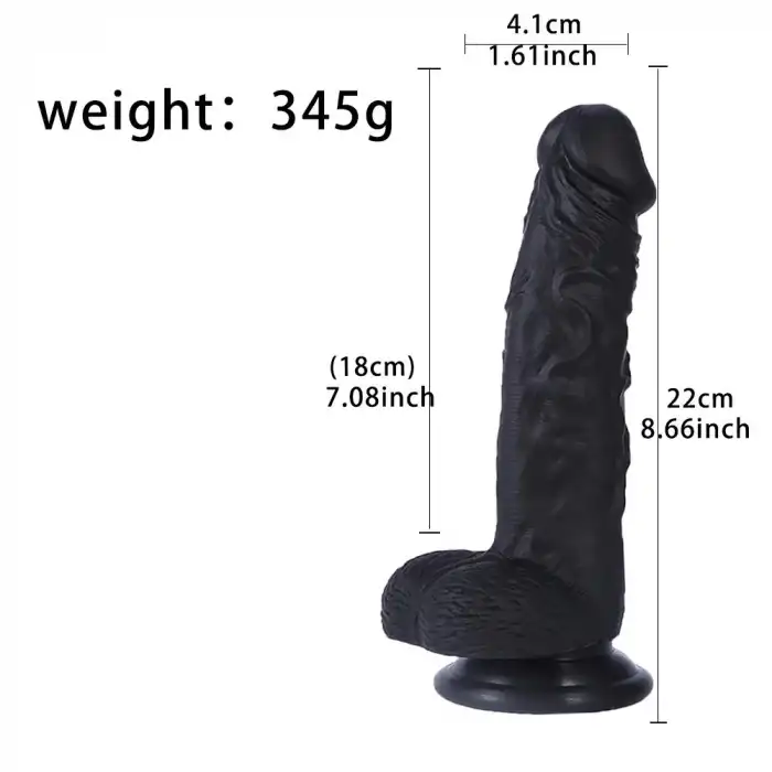 Siyah Realistik Dildo – 22 Cm