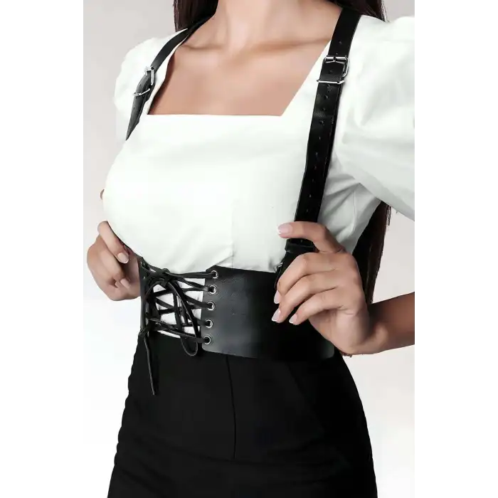 T-shirt, Elbise Üzeri Şık Deri Kemer - APFT822